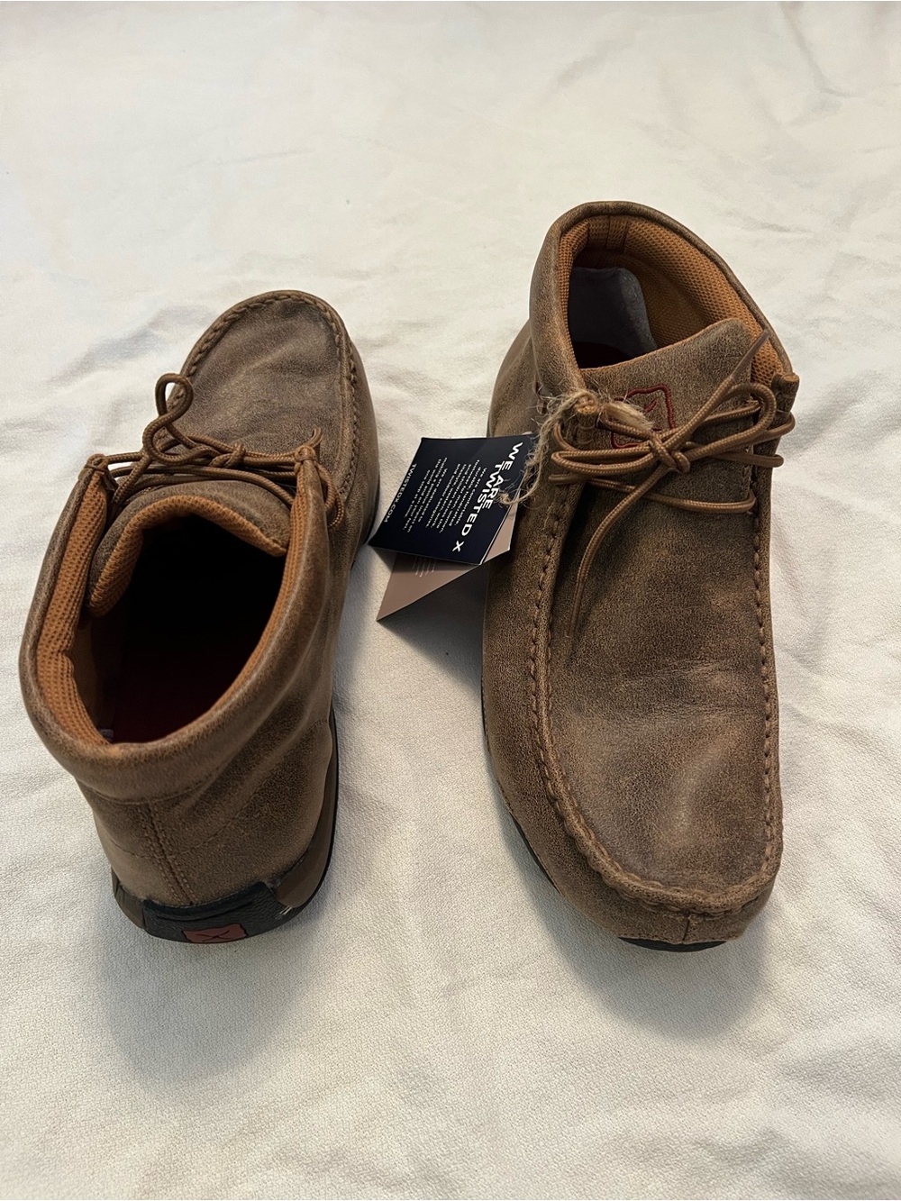 NWT Twisted X Bomber Leather Modern Cowboy Lace Up Driving Moccasins. Size 10M - Picture 4 of 16